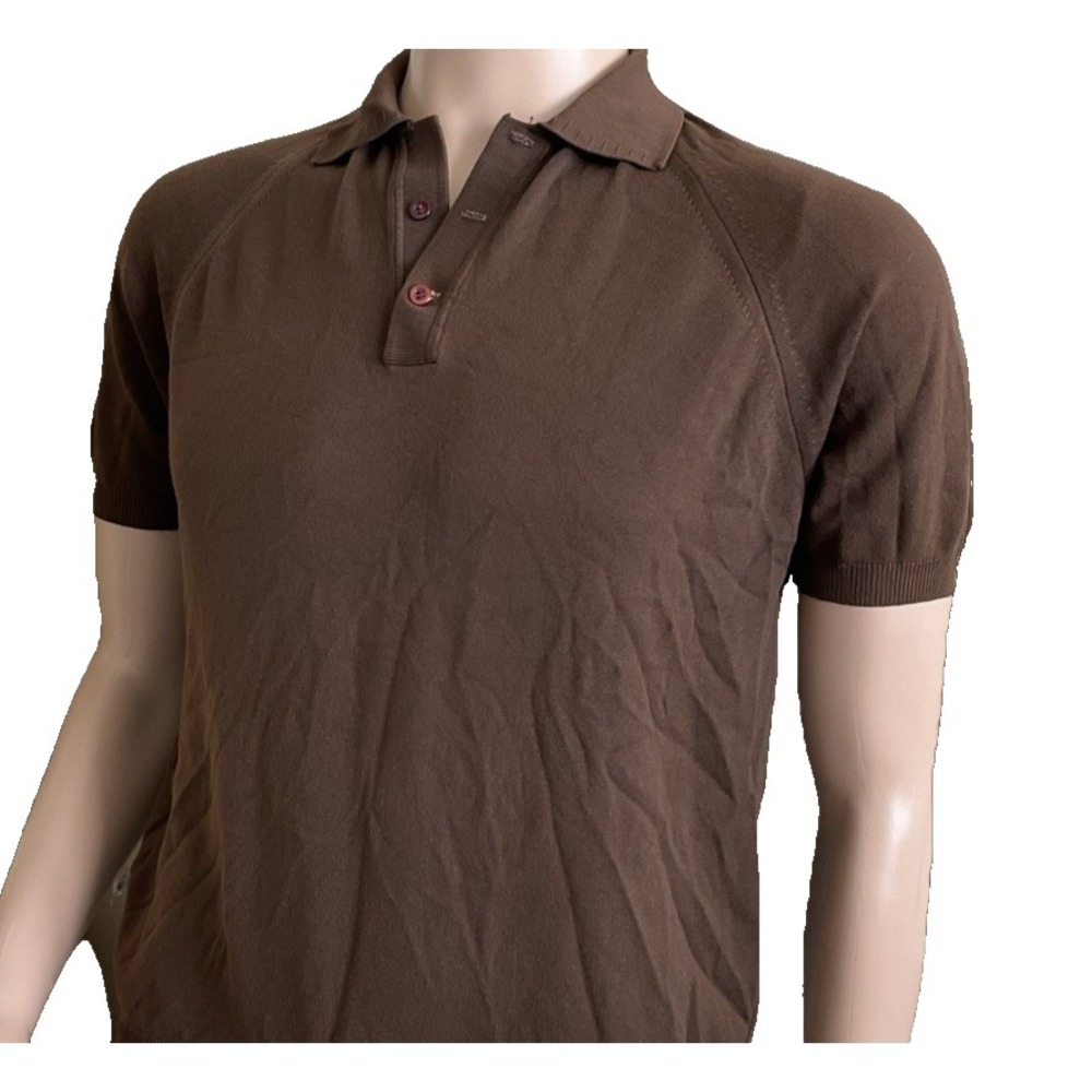 Vintage Leonardo Strassi sz M Knit Polo Shirt Dupont Nylon Italian 60s Colfax